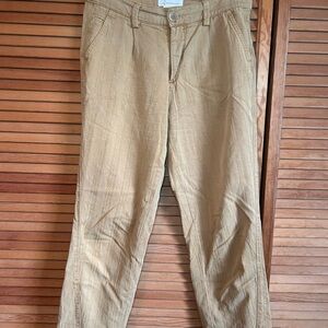 Anthropologie dark yellow embroidered design chinos for Women